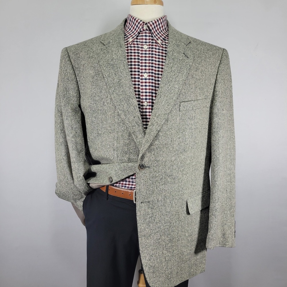 RBM Collection Men's Sport‎ Coat Blazer Two Button Beige 100% Silk Size 48L